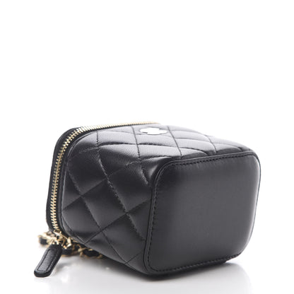 Chanel Lambskin Quilted Mini Vanity Case With Chain Black 4 of 11