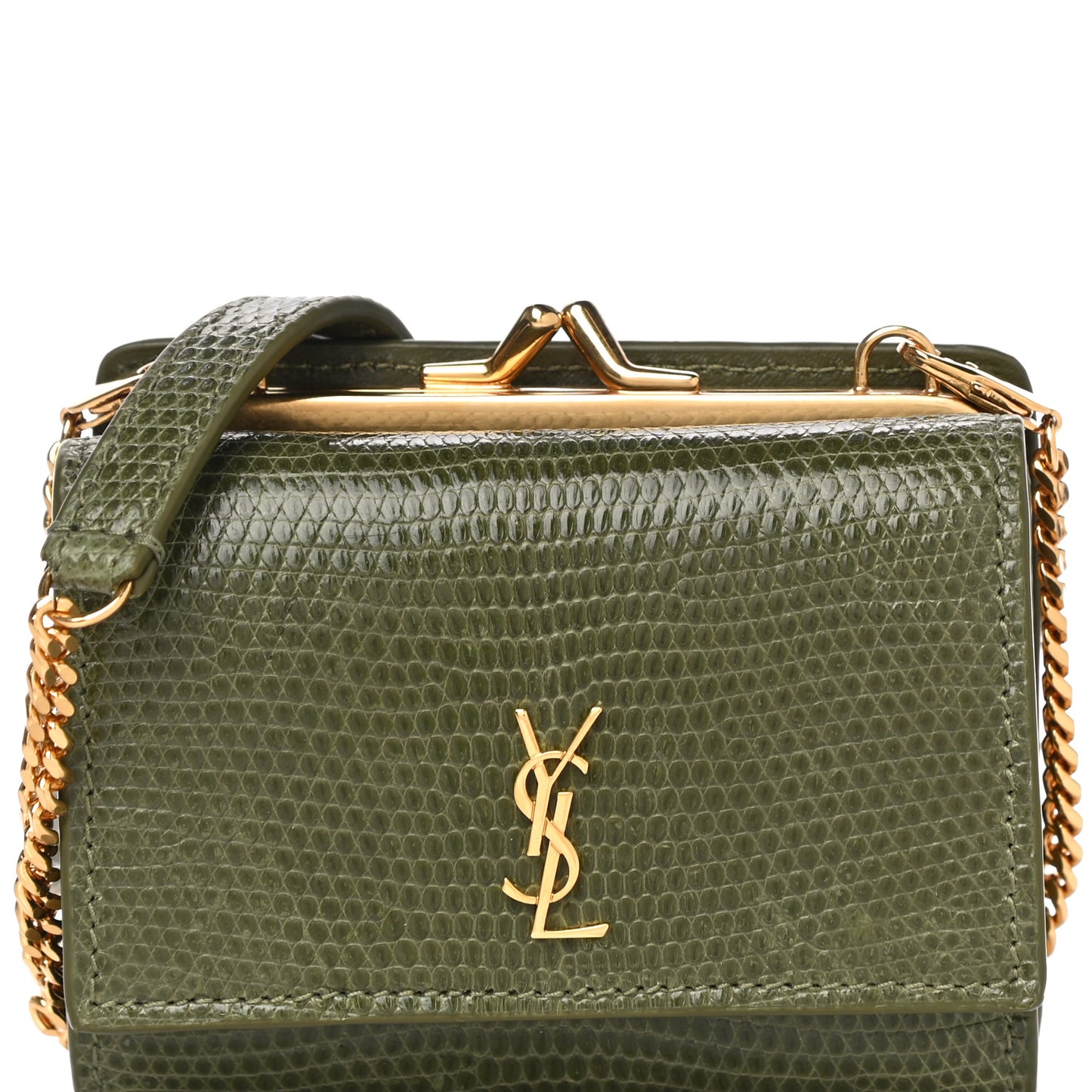 Lizard Monogram Rider Bag Military Green