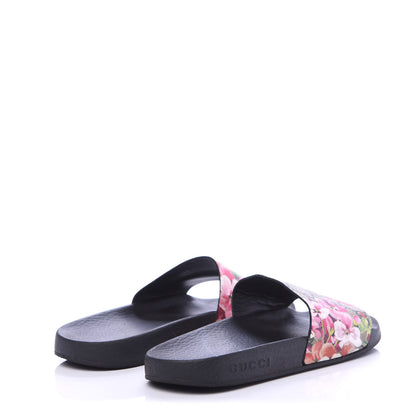 Gucci GG Supreme Monogram Blooms Slide Sandals 37 Beige Multicolor 4 of 10