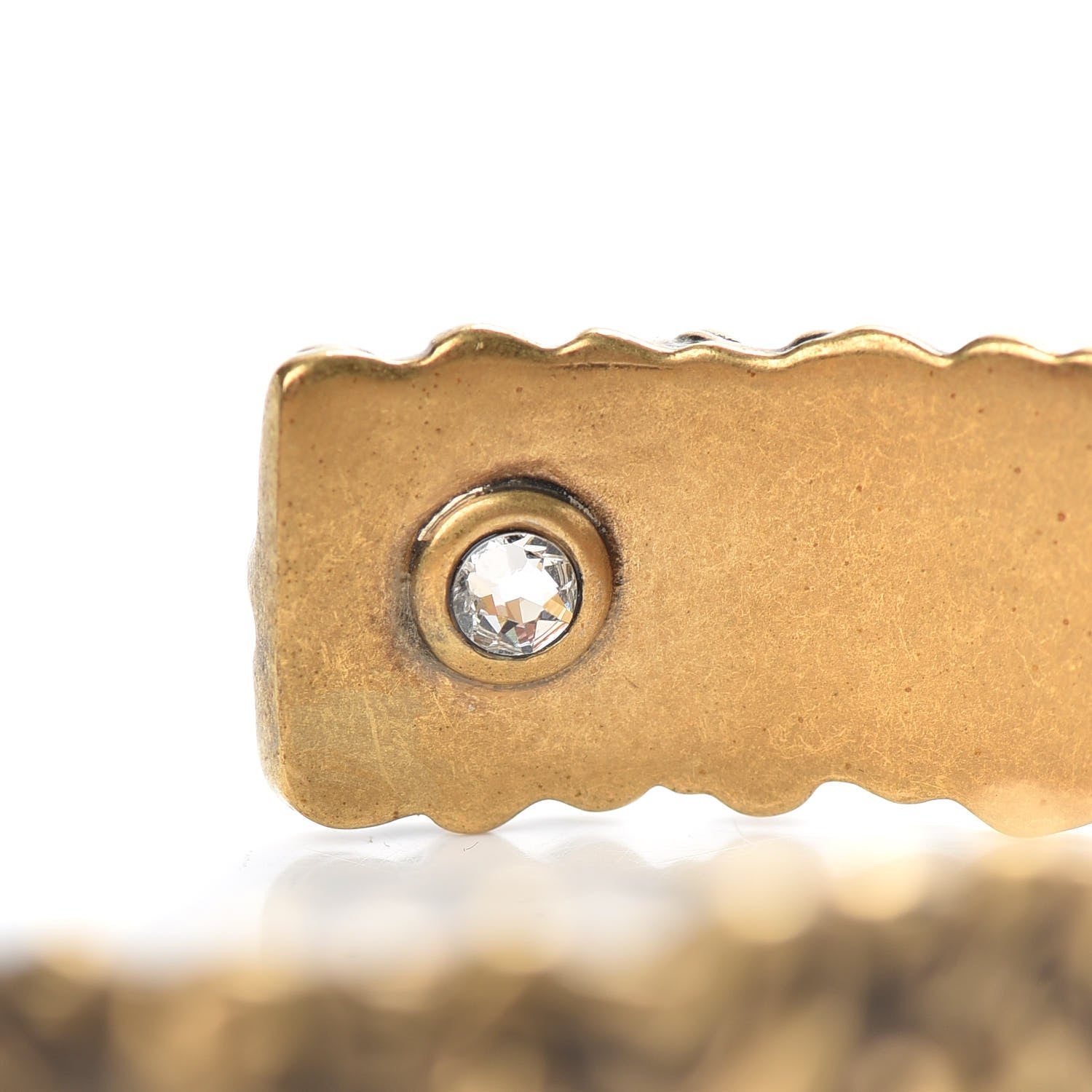 Gucci Metal Lion Mane Cuff Bracelet Aged Gold 5 of 6