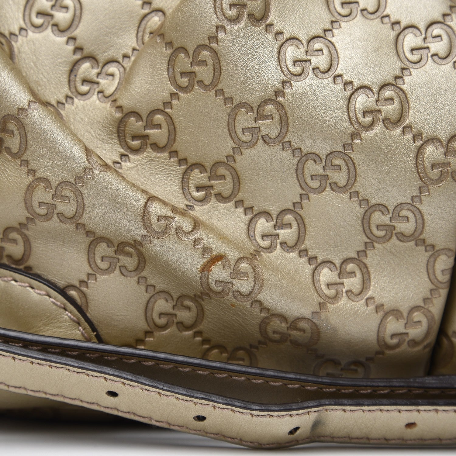 Gucci Metallic Soft Guccissima Medium Sukey Top Handle Bag Champagne 9 of 17