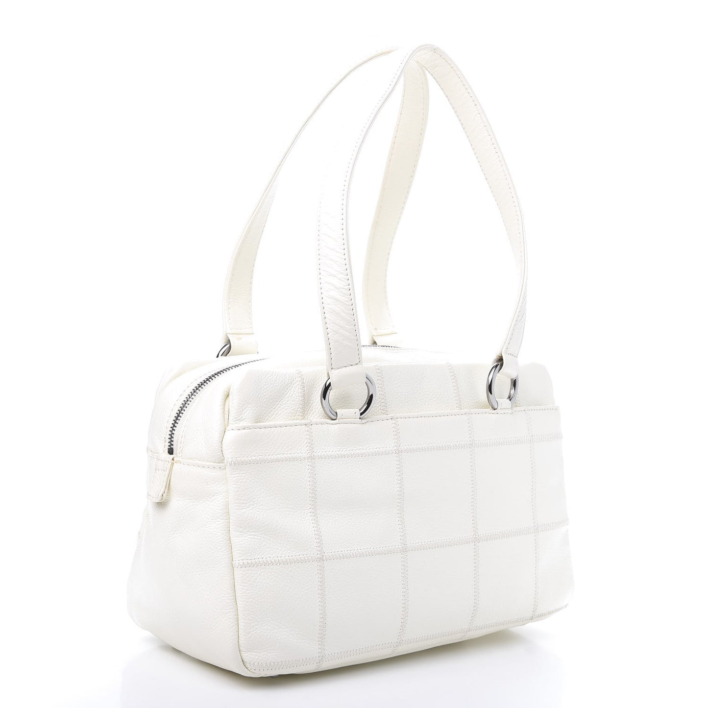 Caviar Square Stitched Bowler White