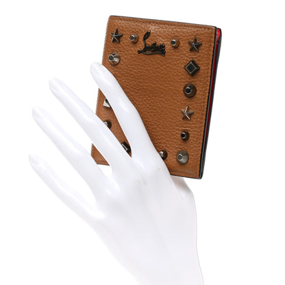 Christian Louboutin Grained Calfskin Star Studded Bi-Fold Wallet Nude Multimetal 2 of 11