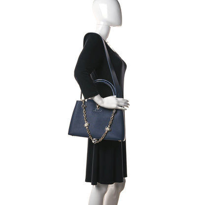 Louis Vuitton Taurillon Flower Chain Capucines MM Navy 2 of 10
