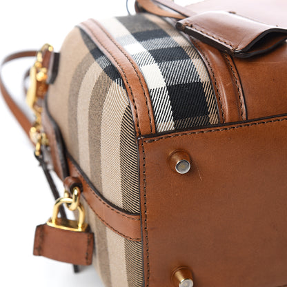 Burberry House Check Bridle Calfskin Small Alchester Bowling Bag Dark Tan 8 of 13