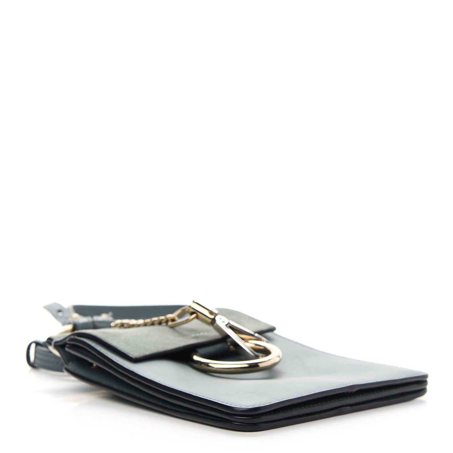 Suede Calfskin Mini Faye Bracelet Bag Cloudy Blue
