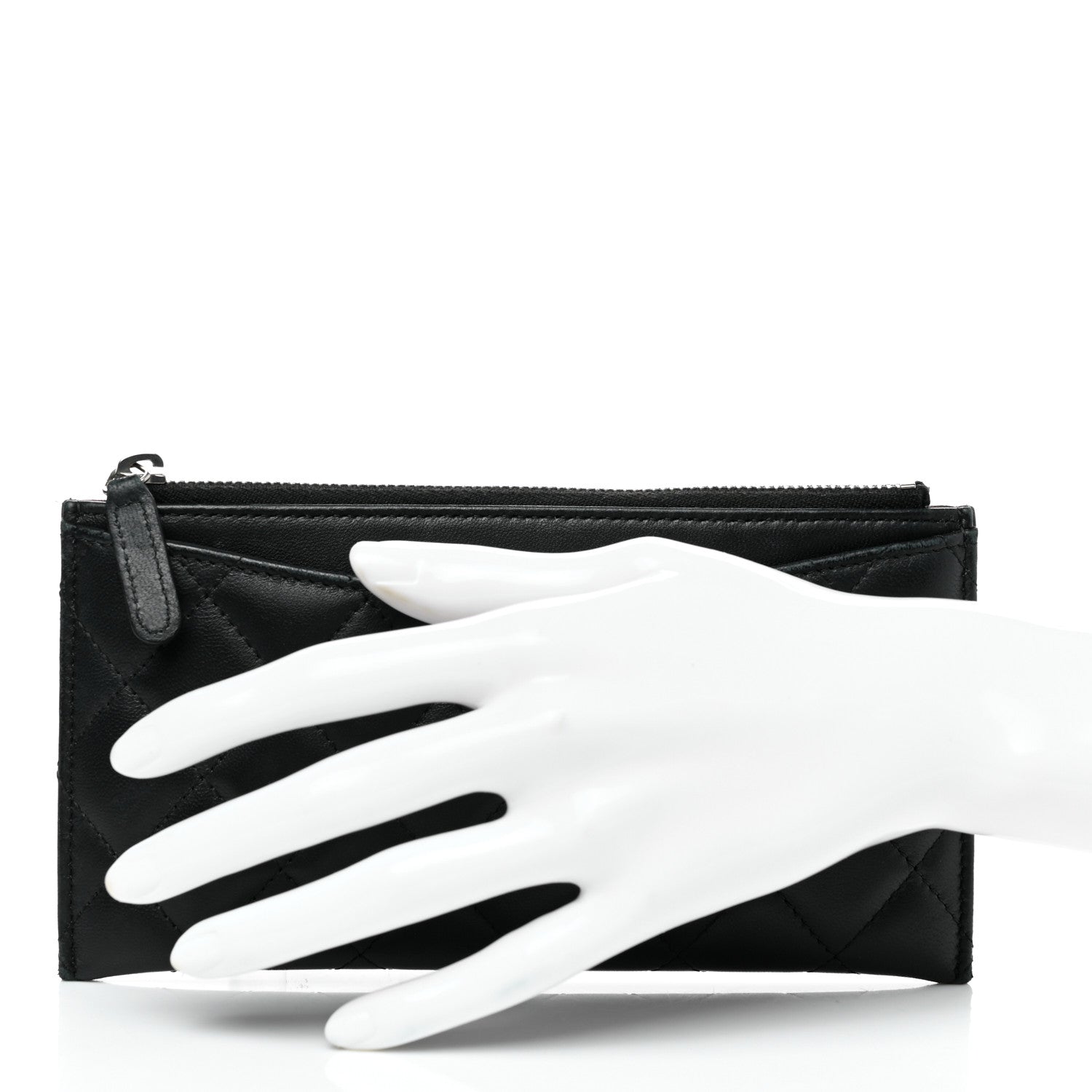 Chanel Lambskin Quilted Classic Zip Pouch Black 2 of 12