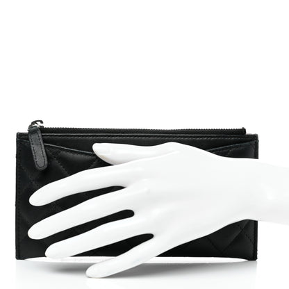 Chanel Lambskin Quilted Classic Zip Pouch Black 2 of 12