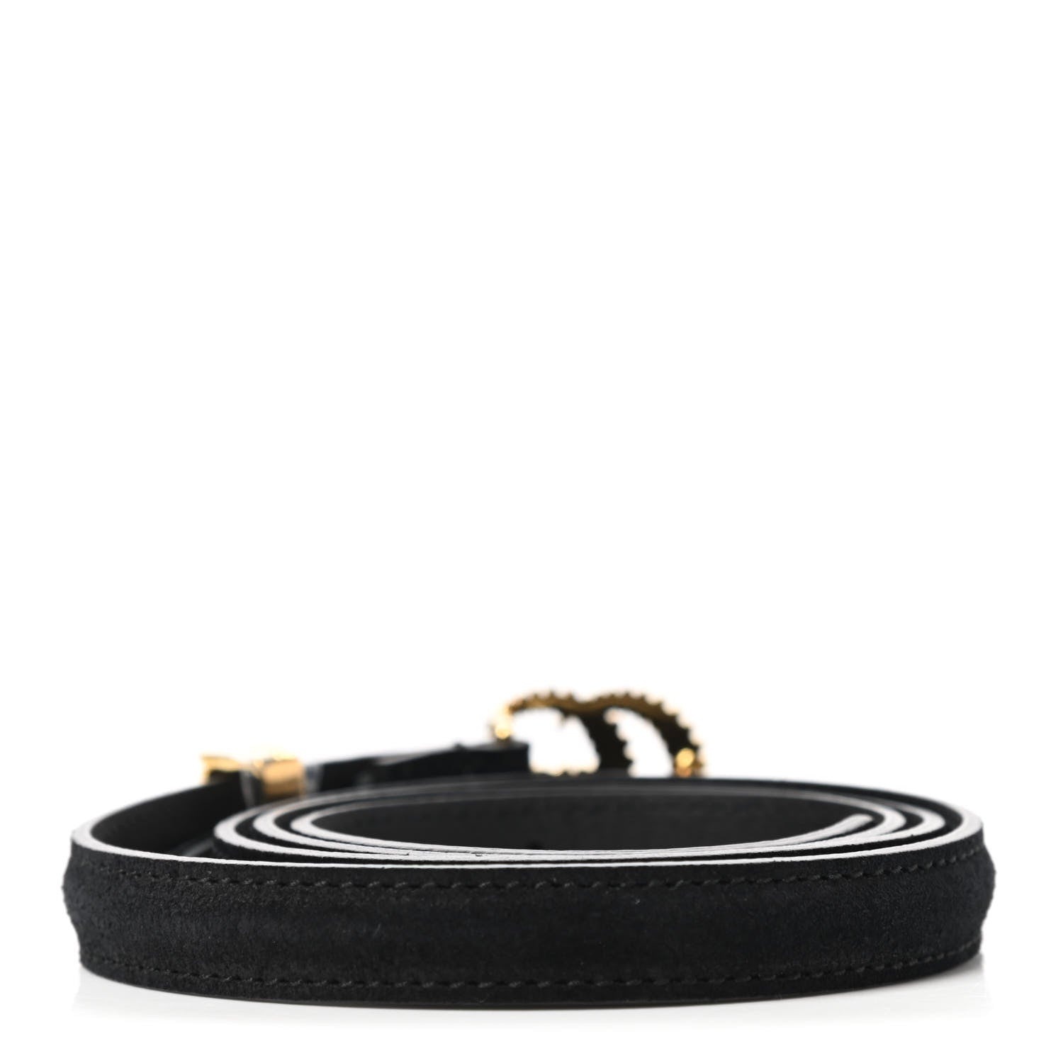 Gucci Suede Calfskin Torchon Double G 15mm Belt 85 34 Black 2 of 5