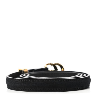 Gucci Suede Calfskin Torchon Double G 15mm Belt 85 34 Black 2 of 5