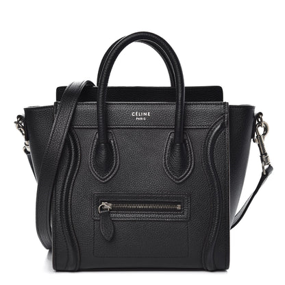 Celine Drummed Calfskin Nano Luggage Black 1 of 7