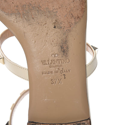 Valentino Garavani Nappa Rockstud Ankle Strap Flat Sandals 37.5 White 8 of 15