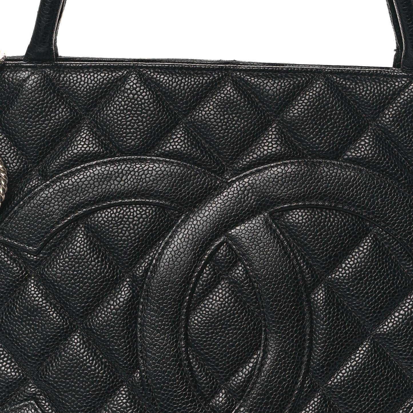 Caviar Quilted Medallion Tote Black