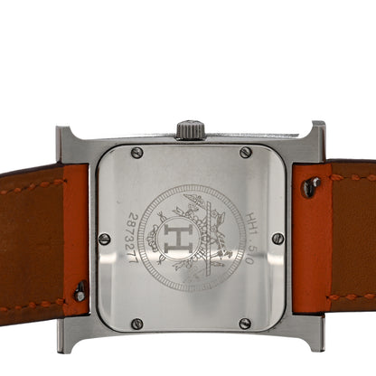 Hermes Stainless Steel Swift 26mm Heure H Hour Quartz Watch Orange 4 of 6