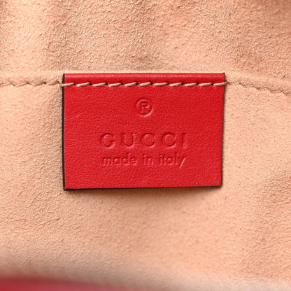 Gucci Calfskin Matelasse Small GG Marmont Chain Shoulder Bag Hibiscus Red 6 of 17