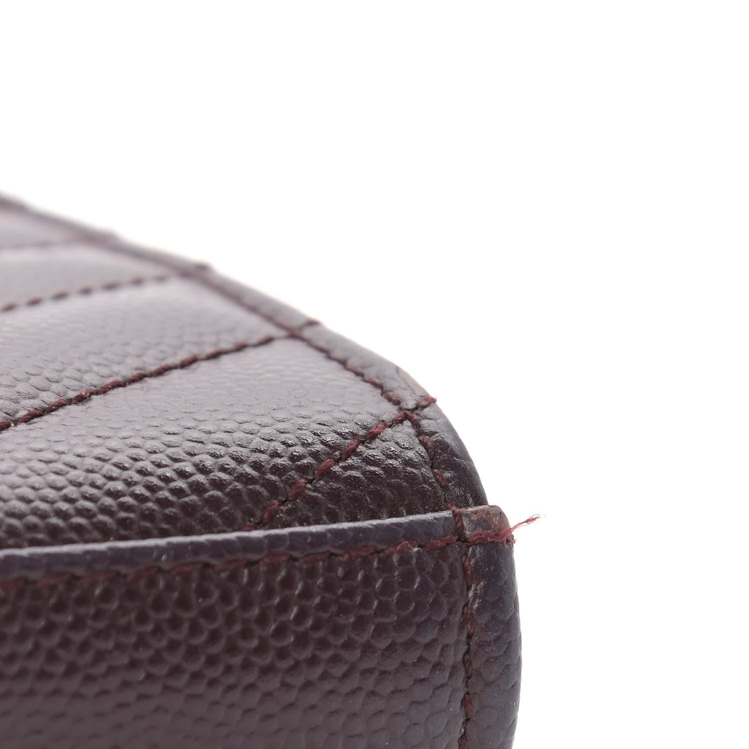Saint Laurent Grain De Poudre Matelasse Chevron Monogram Chain Wallet Palissandre 11 of 15