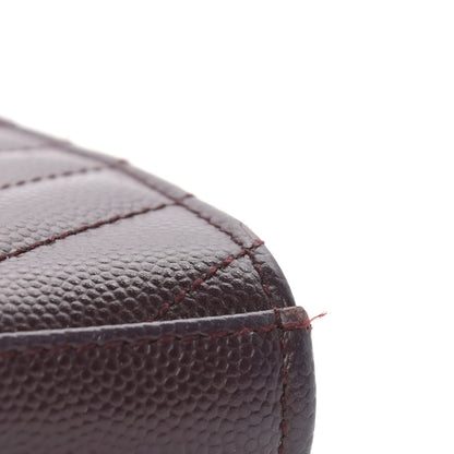 Saint Laurent Grain De Poudre Matelasse Chevron Monogram Chain Wallet Palissandre 11 of 15