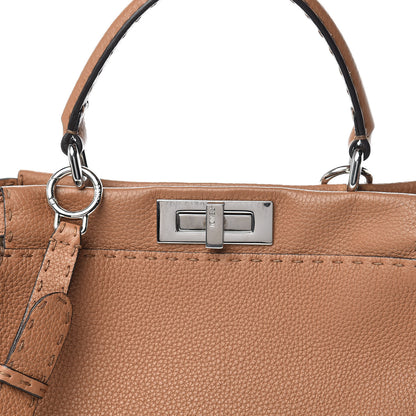Fendi Cuoio Romano Selleria Bi-Color Medium Peekaboo Iconic Satchel Mou Deserto 13 of 17