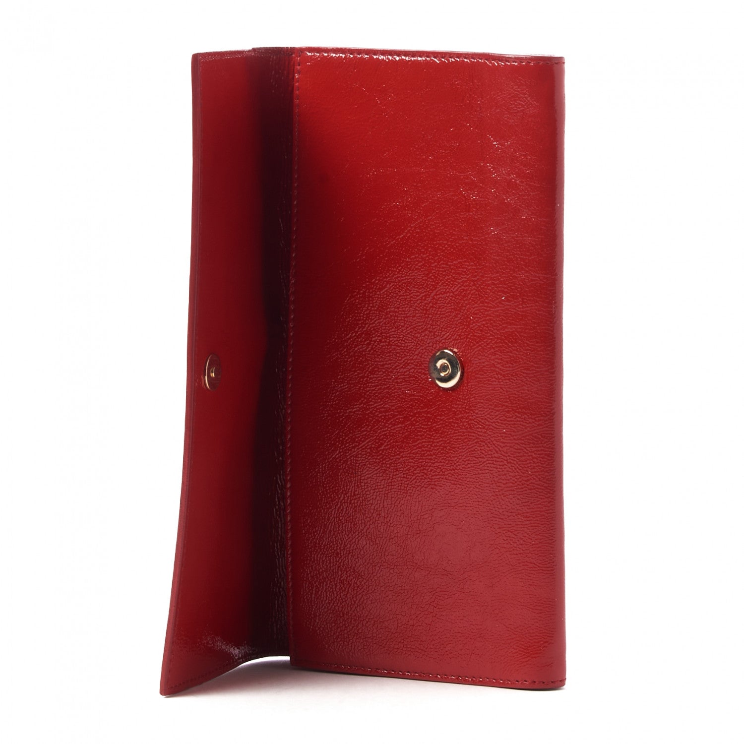 Saint Laurent Textured Patent Small Belle De Jour Clutch Red 6 of 8
