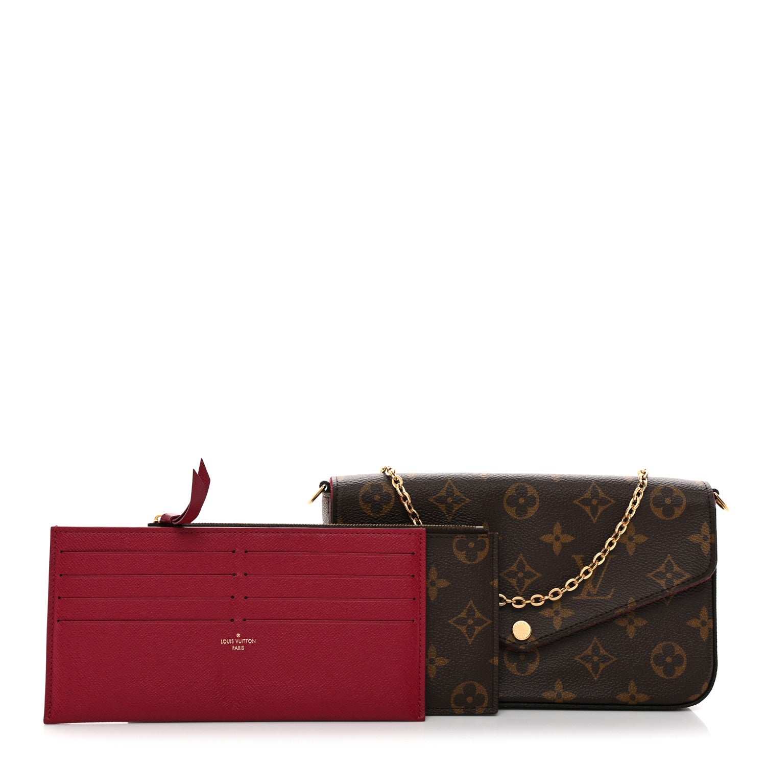 Louis Vuitton Monogram Pochette Felicie Chain Wallet Fuchsia 3 of 12