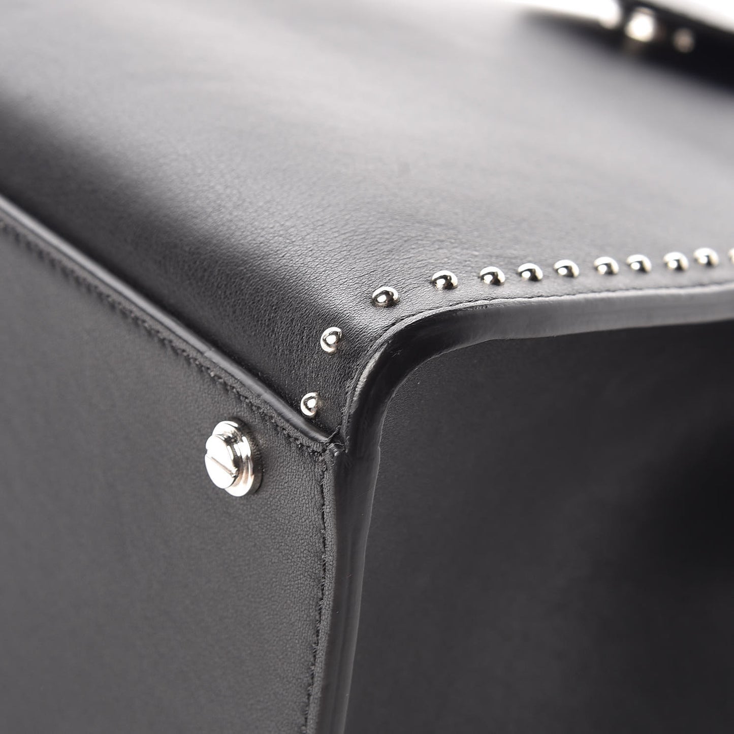 Calfskin Studded Small Obsedia Satchel Black