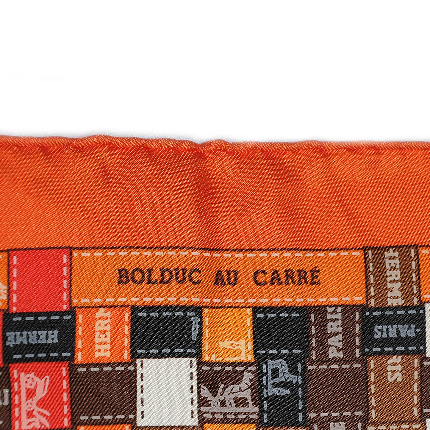 Silk Bolduc Au Carre Scarf 90 Orange