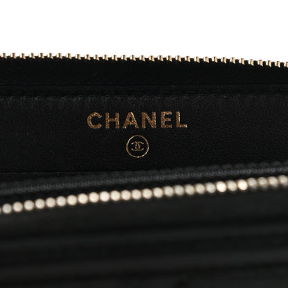 Chanel Caviar Quilted Medium Filigree Zip Around Wallet Black 6 of 11