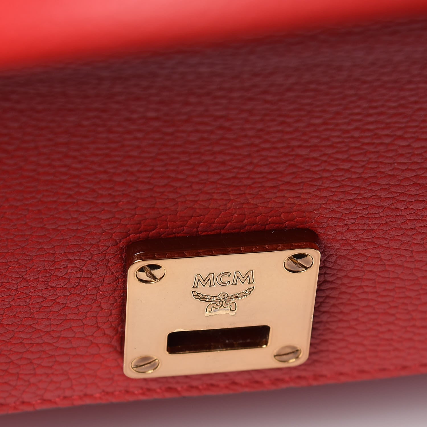 MCM Grained Calfskin Medium Milla Convertible Backpack Red 7 of 10