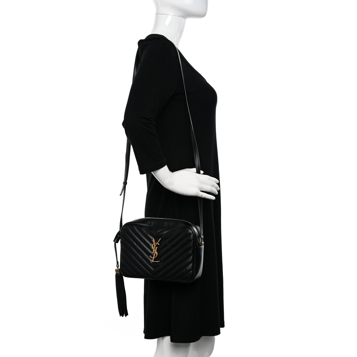 Calfskin Matelasse Monogram Lou Camera Bag Black