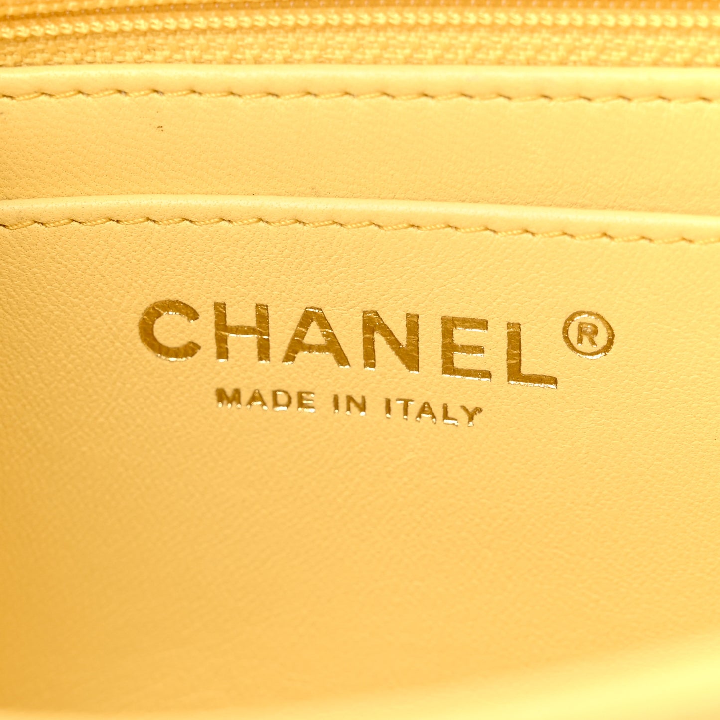 Lambskin Quilted Mini Square Flap Light Yellow