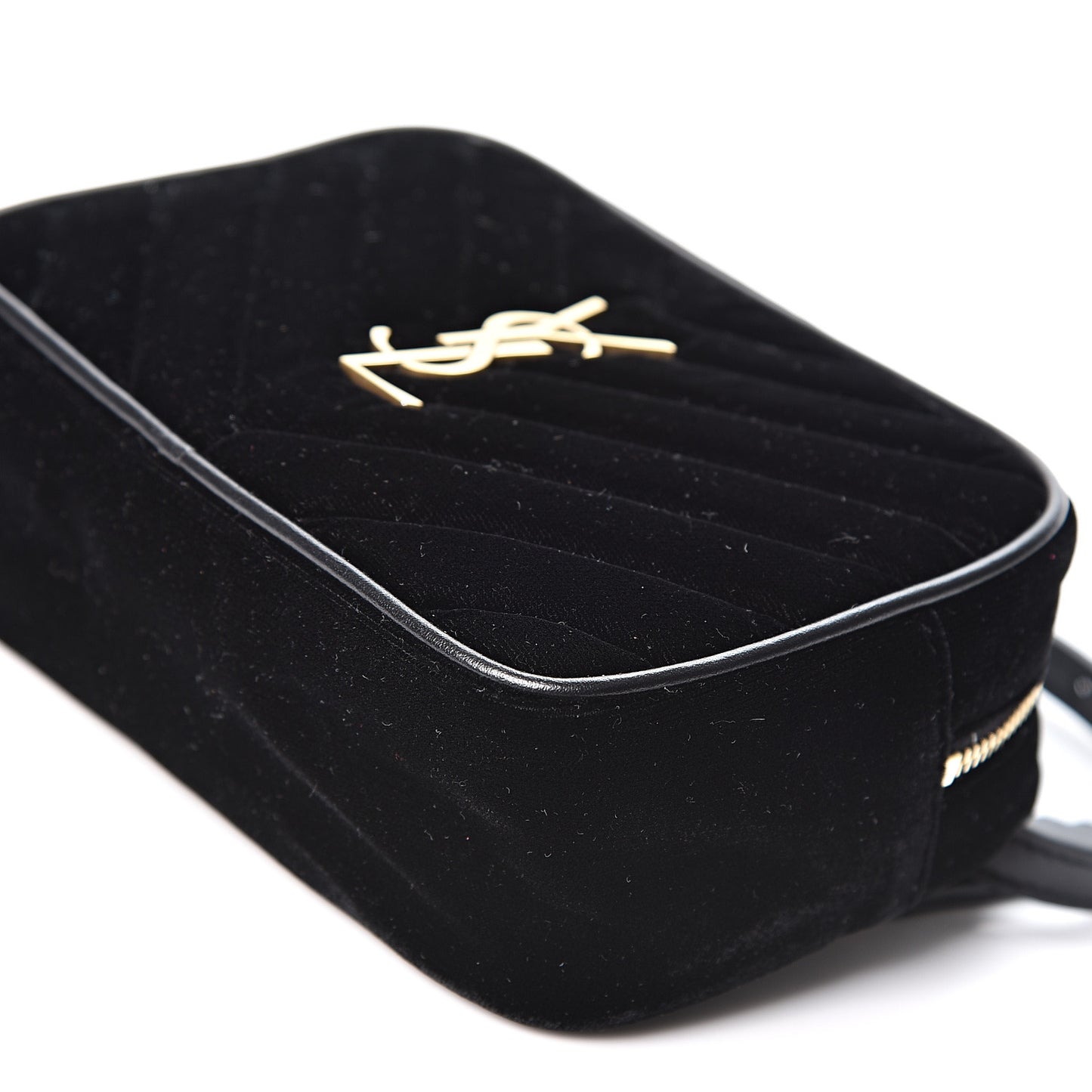 Velour Matelasse Monogram Lou Belt Bag Black