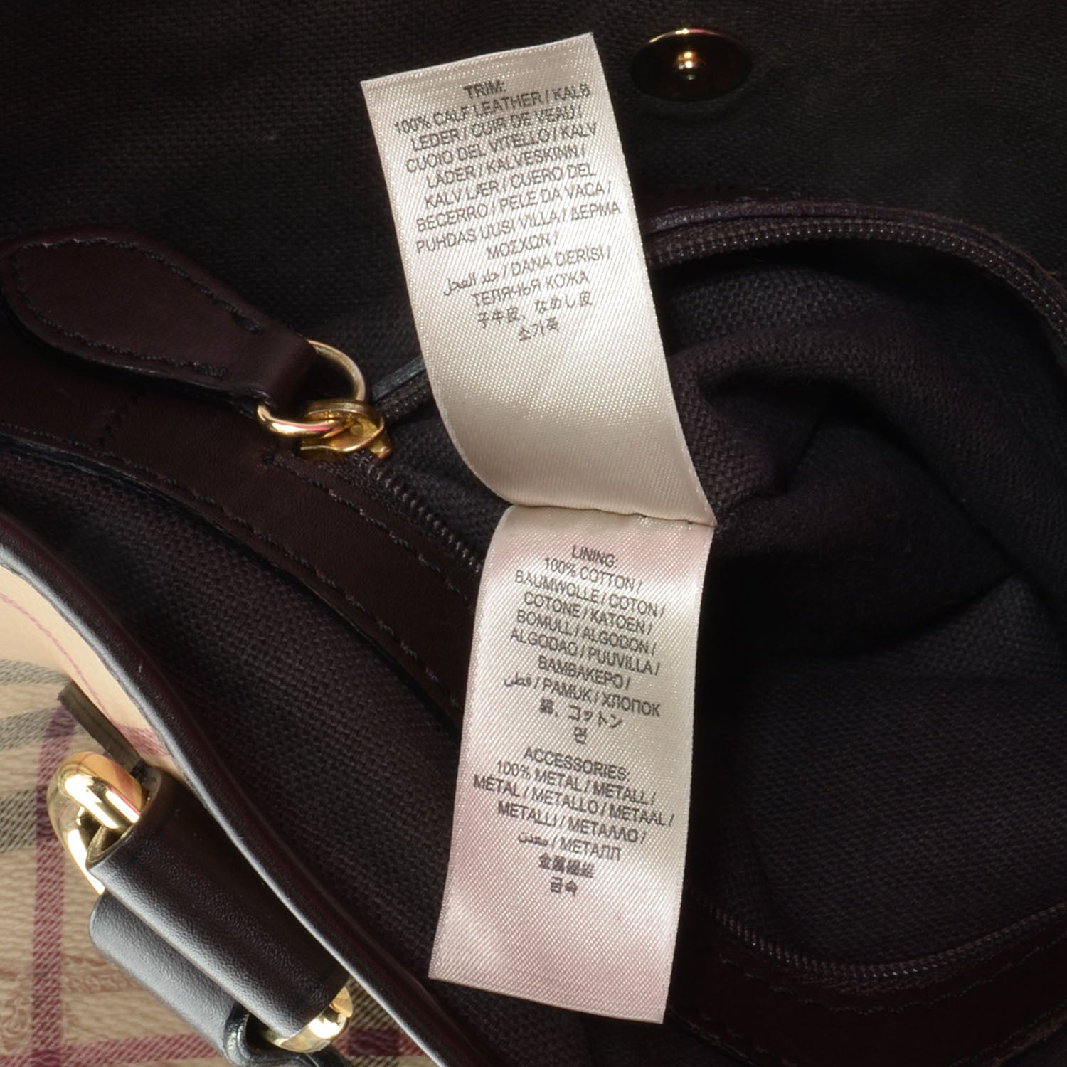 Burberry Haymarket Check Small Tote Chocolate 11 of 11
