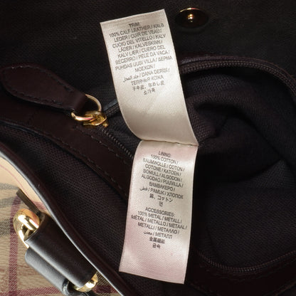 Burberry Haymarket Check Small Tote Chocolate 11 of 11