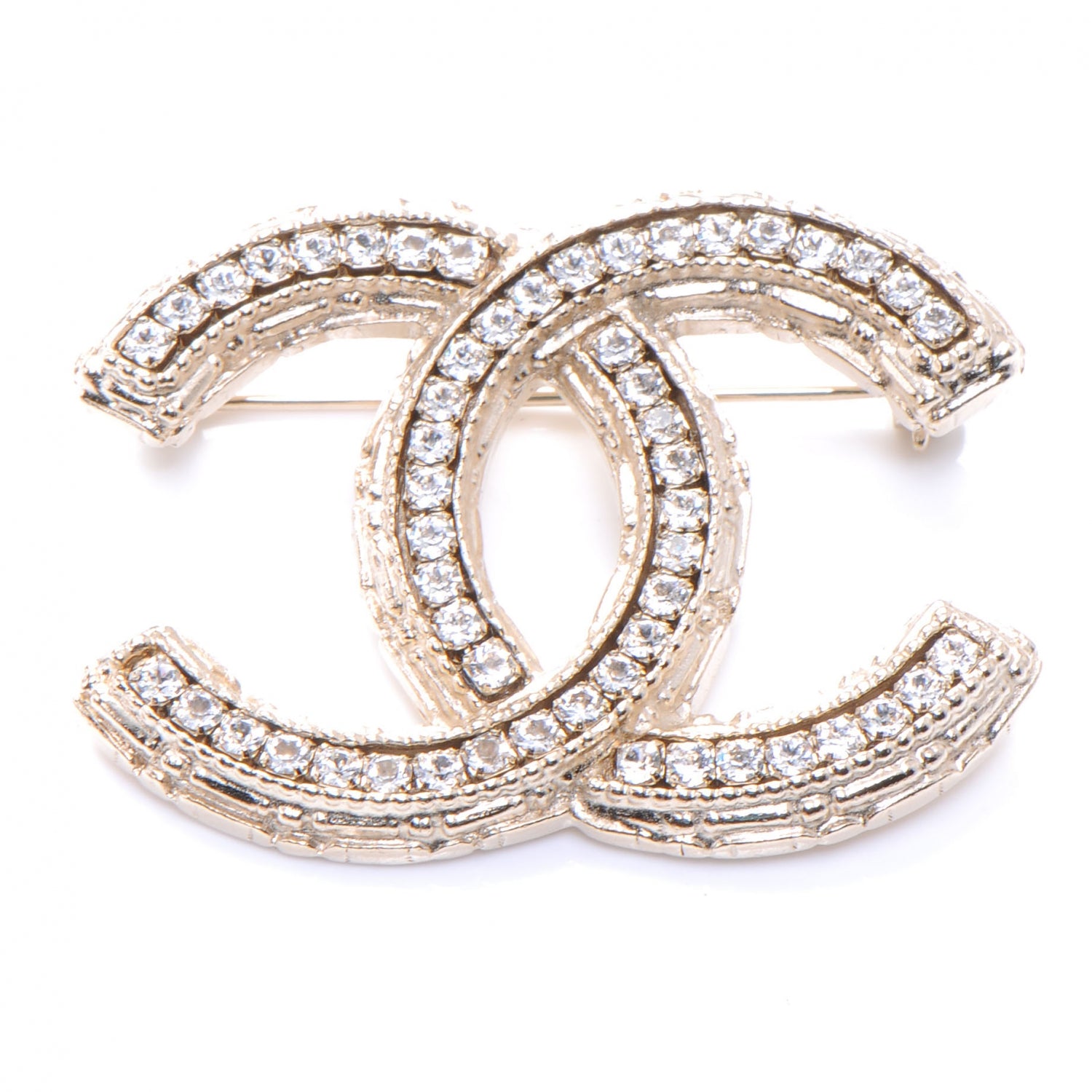 Chanel Swarovski Crystal CC Brooch 1 of 5