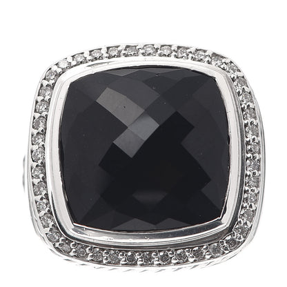 David Yurman Sterling Silver Diamond Black Onyx 14mm Albion Statement Ring 52 6 1 of 5