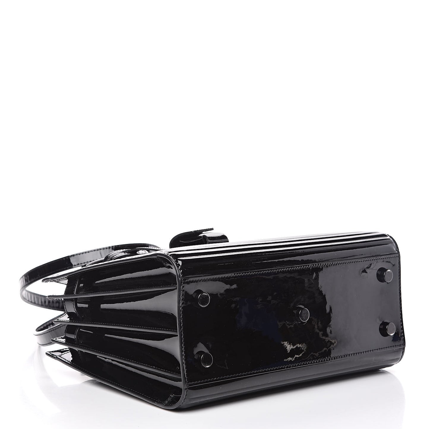 Ribbed Patent Calfskin Baby Sac De Jour Black