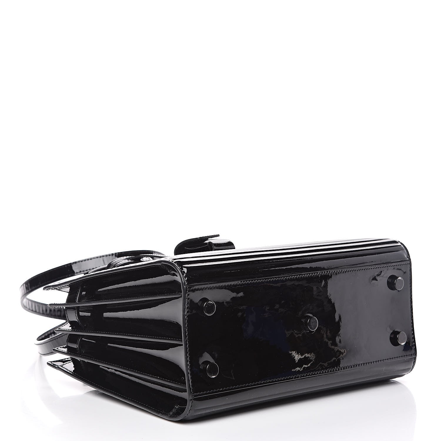 Saint Laurent Ribbed Patent Calfskin Baby Sac De Jour Black 4 of 11