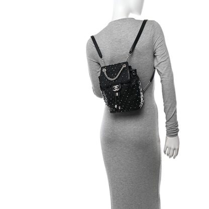 Chanel Lambskin Chevron Quilted Studded Stud Wars Backpack Black 2 of 10