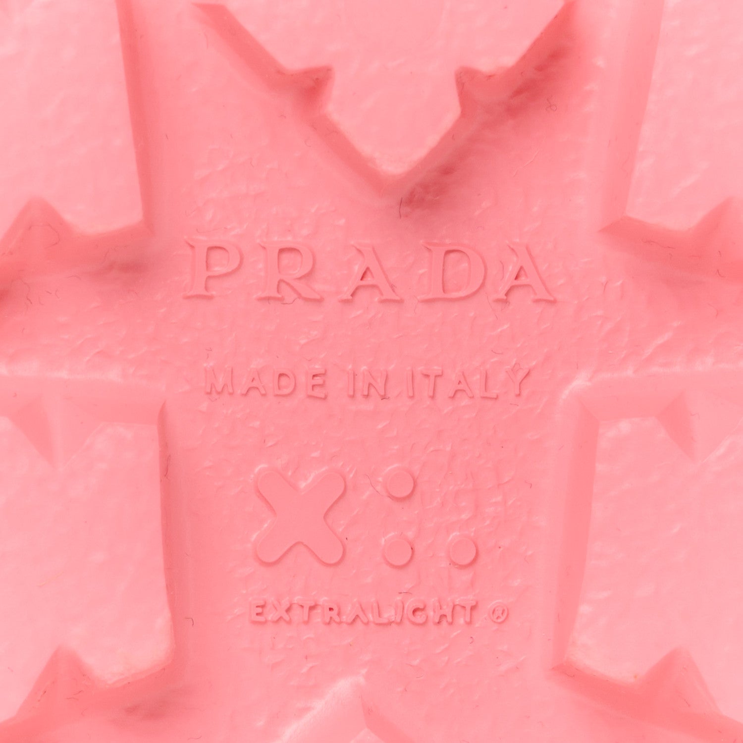 Prada EVA Rubber Triangle Logo Embossed Womens Lug Sole 20mm Slide Sandals 37 Begonia 9 of 10