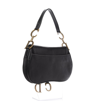 Christian Dior Calfskin Double Saddle Bag Black 3 of 10