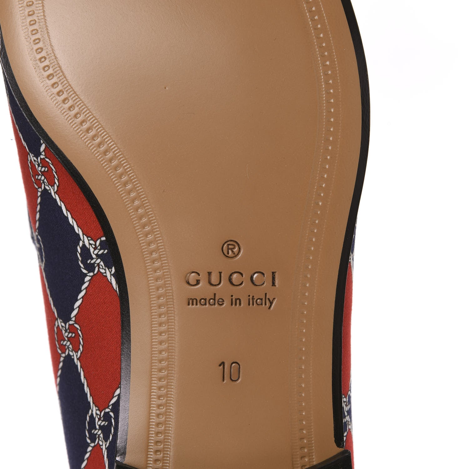 Gucci Mini GG Rhombus Chain Horsebit Mens Jordaan Loafers 10 Royal Bleuett Red 9 of 10