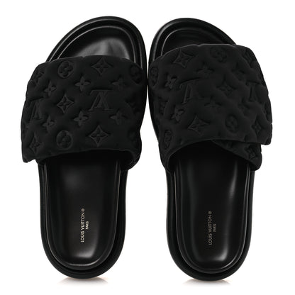 Louis Vuitton Technical Fabric Embossed Monogram Pool Pillow Comfort Mules 41 Black 2 of 11