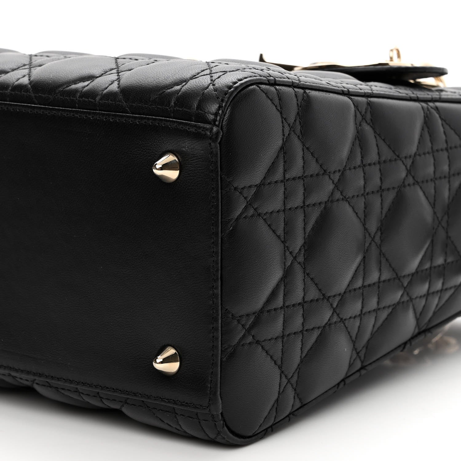 Christian Dior Lambskin Cannage Medium Lady Dior Black 10 of 10