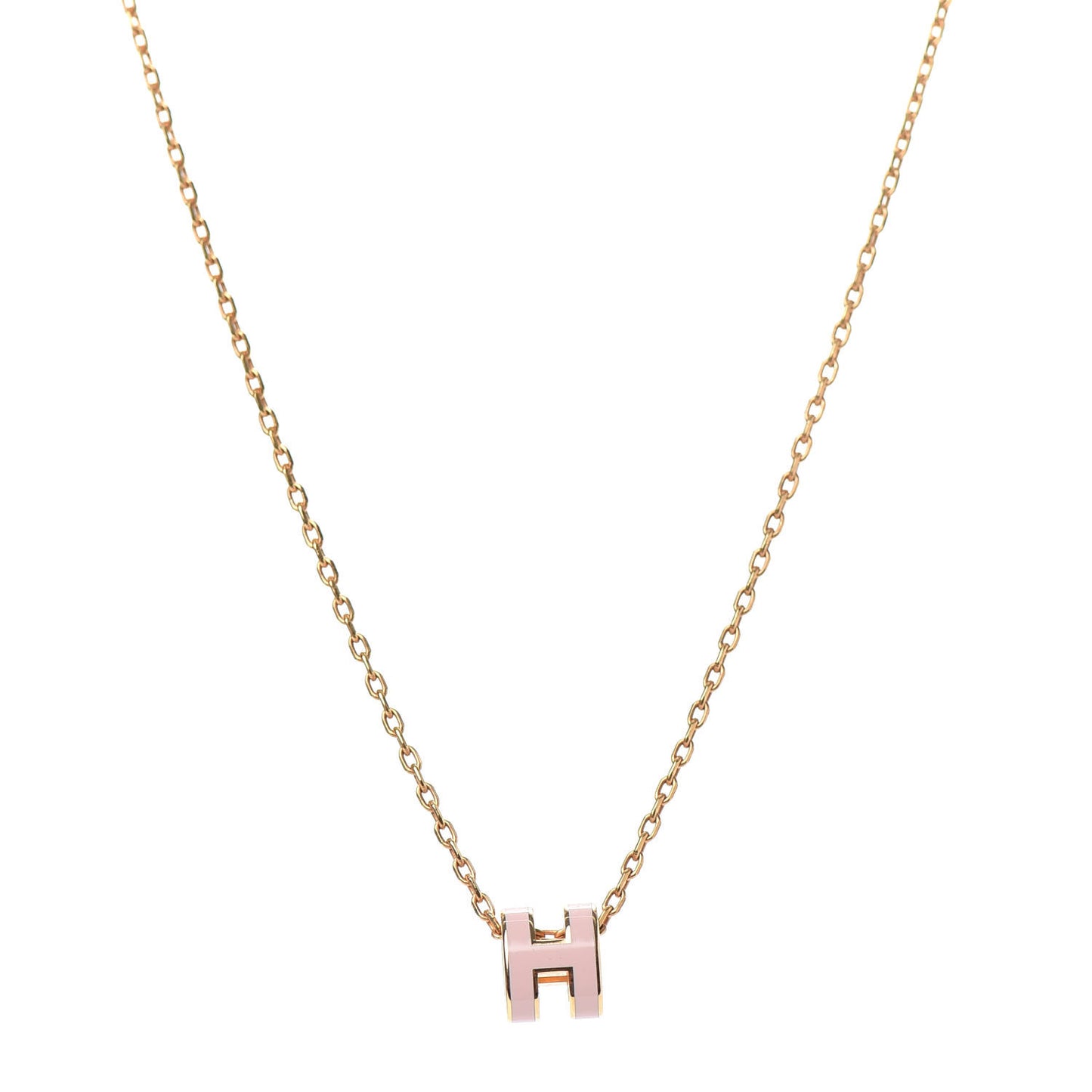 Rose Gold Lacquered Pop H Pendant Necklace Rose Sakura