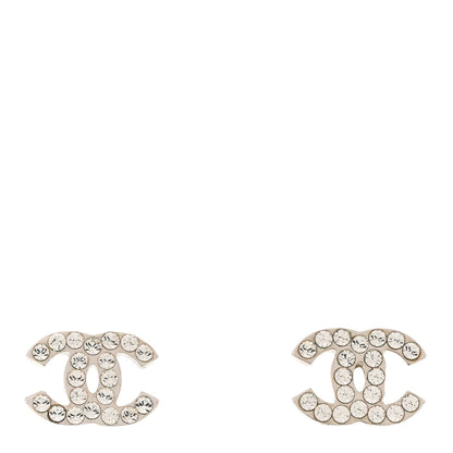 Chanel Crystal Mini Timeless CC Earrings Silver 1 of 5
