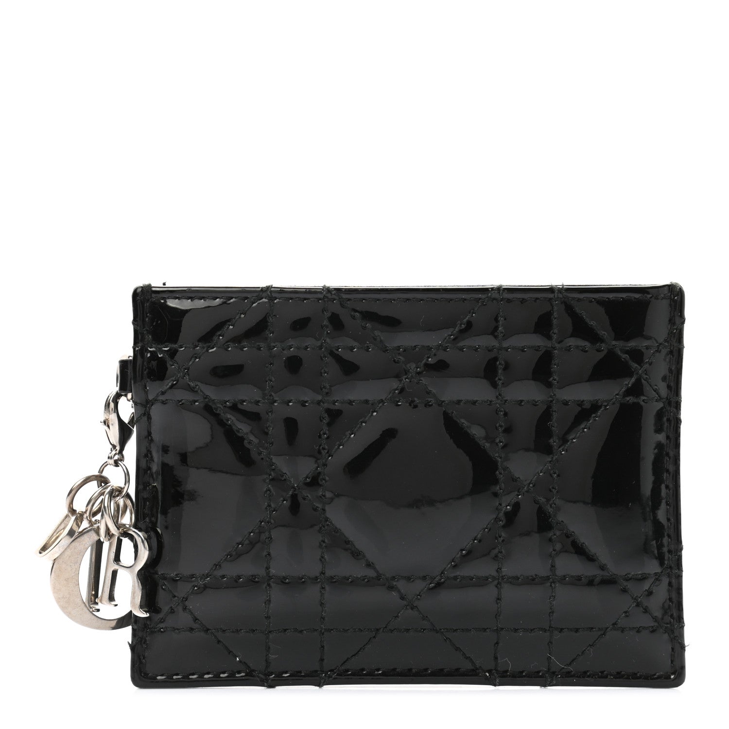Christian Dior Patent Cannage Lady Dior Card Holder Black 1 of 7