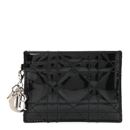 Christian Dior Patent Cannage Lady Dior Card Holder Black 1 of 7