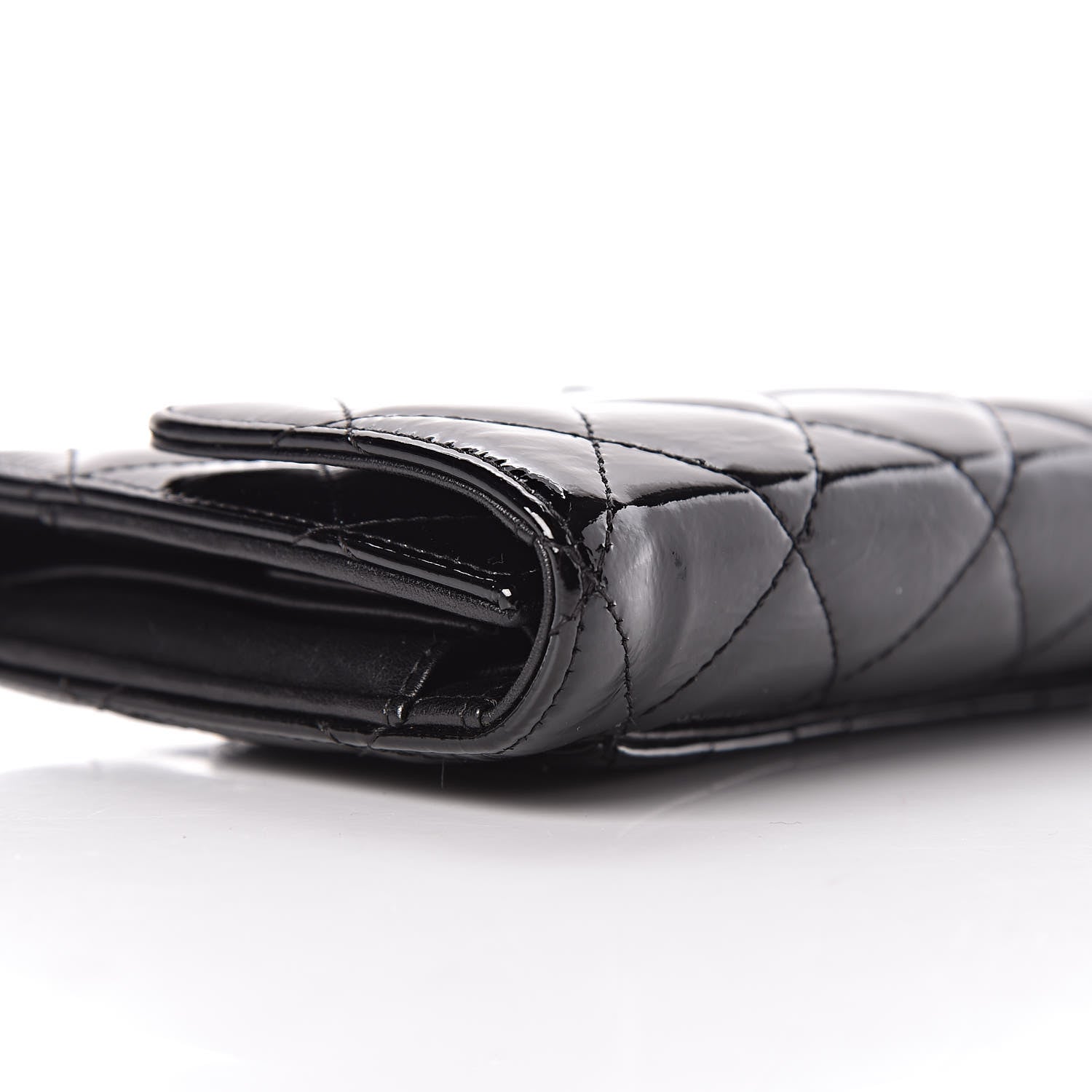 Chanel Patent Quilted Large Flap Wallet Black 11 of 13