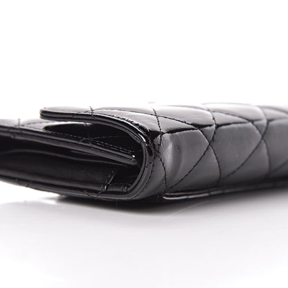 Chanel Patent Quilted Large Flap Wallet Black 11 of 13