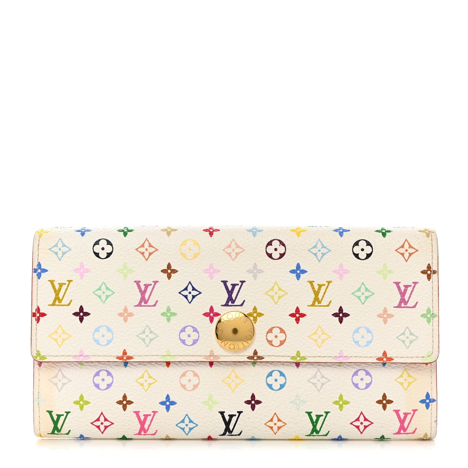 Louis Vuitton Monogram Multicolor Sarah Wallet White Litchi 1 of 10
